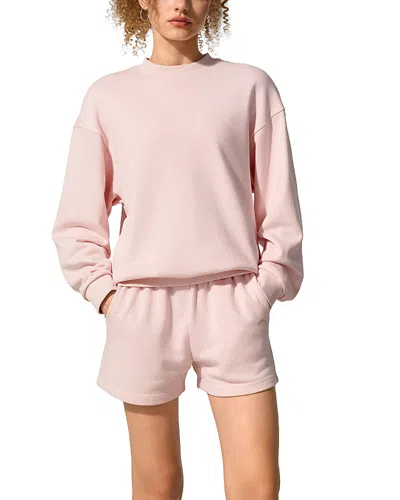 Lilysilk Silkerry Oversized Porchlight Balance Crew Pullover Sweatshirt In Pink