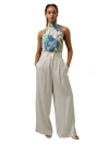 Lilysilk Praslin Mock Neck Silk Top In Oil Painting Floral Pattern