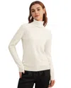 Lilysilk Pure Cashmere Turtleneck Sweater For Women In White
