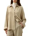 Lilysilk Relaxed Fit Drape Oversized Silk Shirt In Neutral