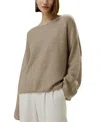 Lilysilk Relaxed Fit Drop-shoulder Silk Cashmere Blend Sweatshirt In Brown