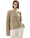 Lilysilk Relaxed Fit Drop-shoulder Silk Cashmere Blend Sweatshirt For Women In Gold