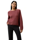 Lilysilk Relaxed Fit Drop-shoulder Silk Cashmere Blend Sweatshirt In Red