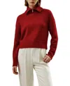 Lilysilk Relaxed Fit Wool-cashmere Blend Sweater In Red