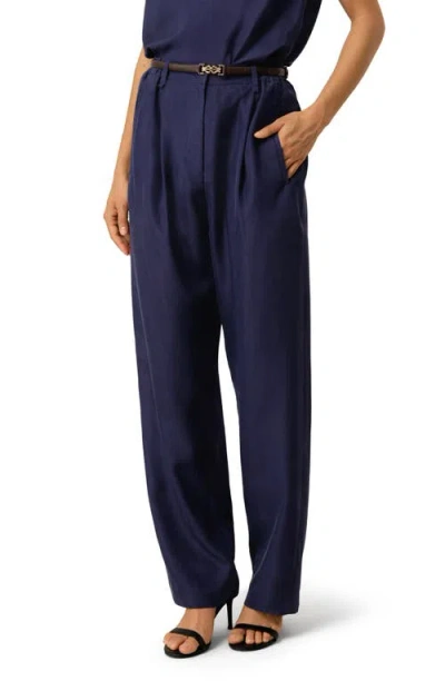Lilysilk Sand-washed Silk Habotai Barrel Pant In Blue