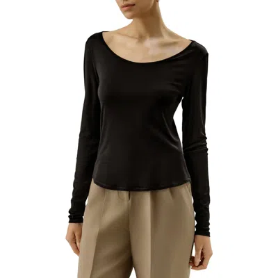 Lilysilk Scoop-neck Pure Silk Slim Fit Top In Multi