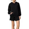 Lilysilk Seamflow Douceur Hoodie In Black