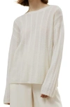 Lilysilk Semi-sheer Cable-knit Cashmere Sweater In White