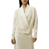Lilysilk Shawl Collar Drop Shoulder Knit Cardigan In White