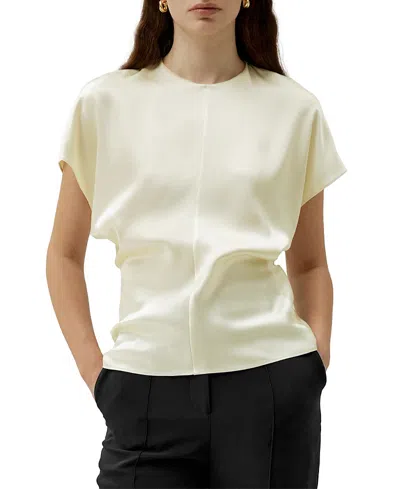 LILYSILK SHORT BATWING SLEEVE SILK CONTOUR TOP
