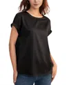 Lilysilk Short Sleeves Round Neck Silk Tee In Black