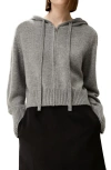 Lilysilk Short Zip-up Wool Cashmere Hoodie In Light Gray