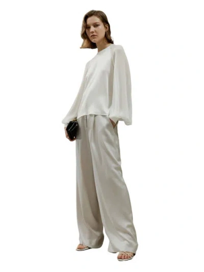 Lilysilk Silk Blouse With Raglan Sleeves In Natural White