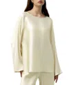 Lilysilk Silk Charmeuse Crewneck Top In White