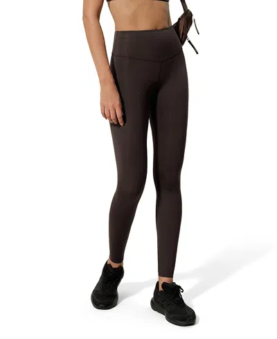 Lilysilk Silk Contour High Rise Soft Ease Leggins In Brown