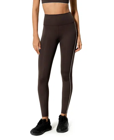 Lilysilk Silk Contour High Rise Streamlined Leggings In Brown