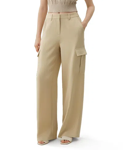 Lilysilk Silk Crepe Cargo Pant In Brown