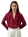 Lilysilk Silk Crêpe De Chine Long Sleeve Blouse In Cherry Red