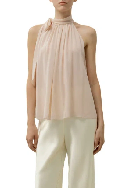 Lilysilk Silk Georgette Tie-neck Blouse In Pink