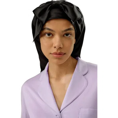 Lilysilk Silk Ribbon Braid Hair Cap In Black