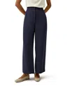 Lilysilk Silk Wide Leg Tailored Pant With Mid Rise In Blue