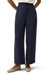 Lilysilk Silk Wide Leg Tailored Pant With Mid Rise In Royal Blue