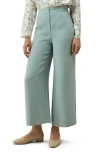 Lilysilk Silk Wide Leg Tailored Pant With Mid Rise In Sea Mist