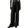Lilysilk Silk-wool Pleated Wide-leg Trousers In Black