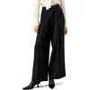 Lilysilk Silk-wool Pleated Wide-leg Trousers In Black