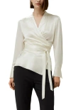Lilysilk Silk Wrap Blouse In White