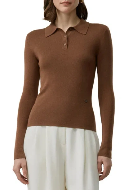 Lilysilk Silk-cashmere Polo In Brown