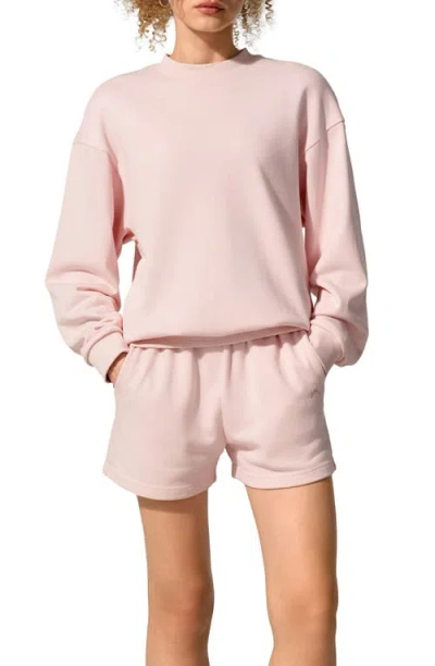 Lilysilk Silkerry Oversized Porchlight Balance Crew Pullover Sweatshirt In Pink
