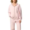 Lilysilk Silkerry Oversized Seamflow Verge Full-length Front Zip Hoodie In Pink
