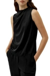Lilysilk Sleeveless Minimalist Silk Top In Black