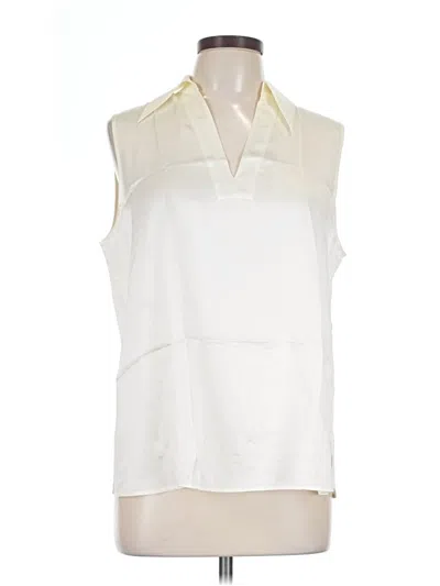 Pre-owned Lilysilk Sleeveless Silk Top Ivory Halter Neckline Tops