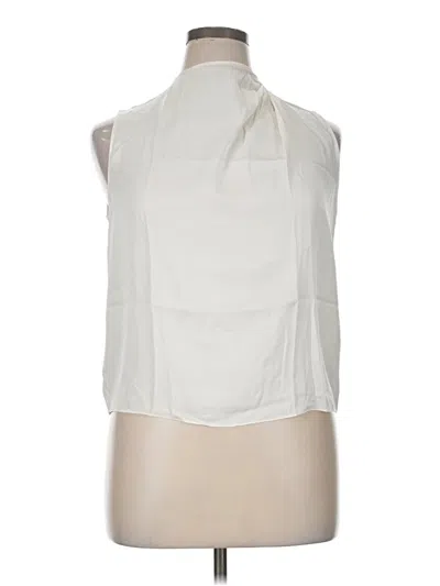 Pre-owned Lilysilk Sleeveless Silk Top White Halter Neckline Tops