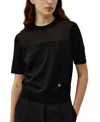 Lilysilk Sophisticated Dual-knit Silk T-shirt In Black