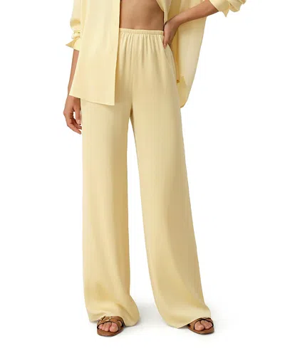 Lilysilk Stretch Silk Georgette Straight-leg Pant In Yellow