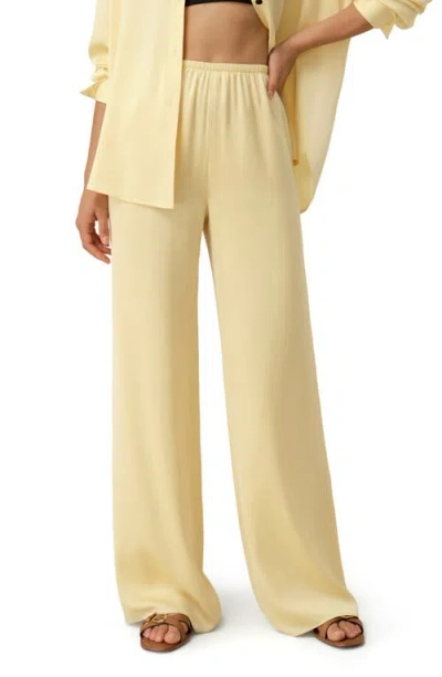 Lilysilk Stretch Silk Georgette Straight-leg Pant In Yellow