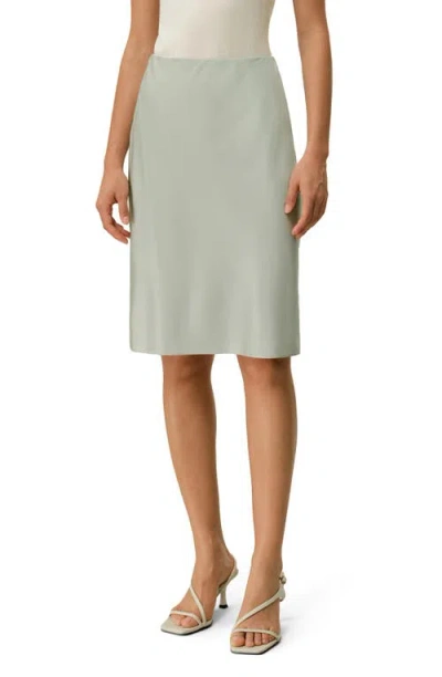 Lilysilk Stretchy Charmeuse Silk Minimalist Skirt In Green