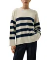 Lilysilk Striped Wool-cashmere Oversized Sweater In Multi