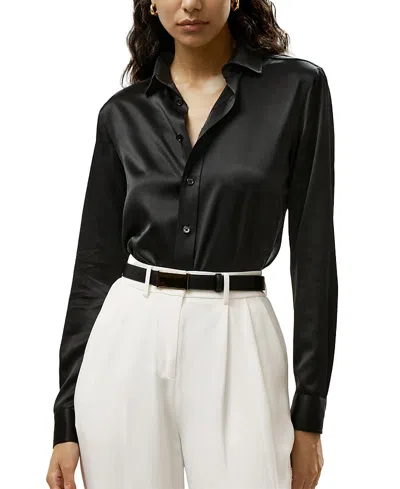 Lilysilk Tailored Button Down Silk Shirt In Black