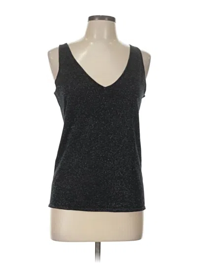 Pre-owned Lilysilk Tank Top Gray Plunge Neckline Tops
