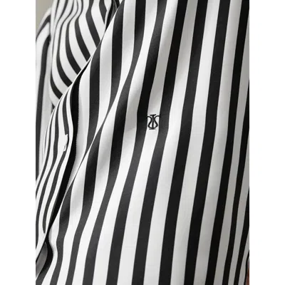 Lilysilk The Amalfi Stripe Silk Shirt In Black-white Pinstripes