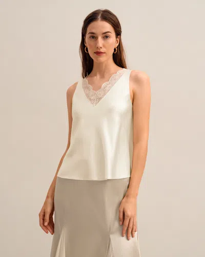 Lilysilk The Armeria Lace Tank For Women In Neutral