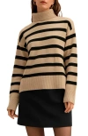 Lilysilk The Gilly Stripe Sweater In Brown