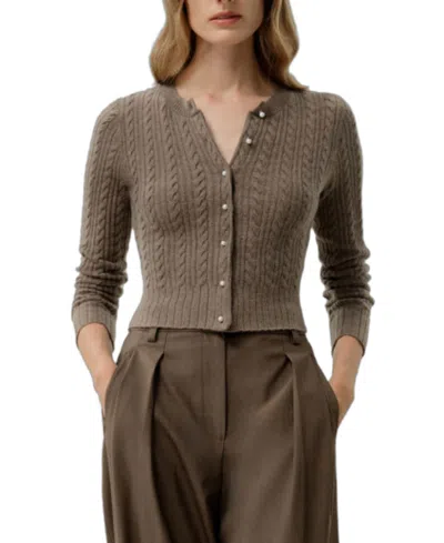 Lilysilk X Lydia Millen The Hawthorn Cardigan In Brown