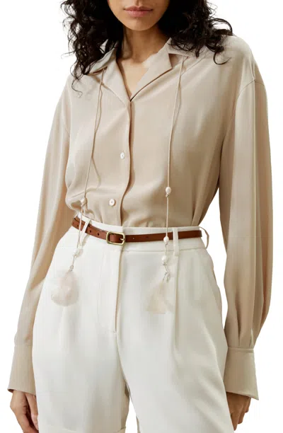 Lilysilk Tie-detailed Silk Blouse For Women In Multi