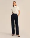 LILYSILK TIMELESS PLEATED WIDE-LEG DENSE SILK TROUSERS