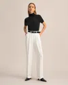 Lilysilk Timeless Pleated Wide-leg Dense Silk Trousers In White